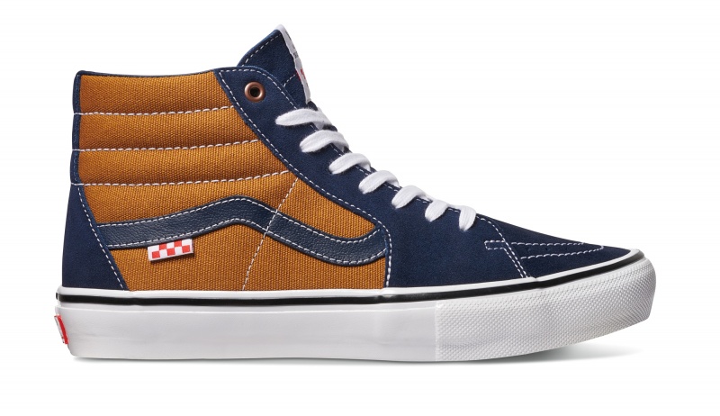 Tnis Vans Sk8-Hi Andrew Reynolds Skate Azul Escuro e Bege